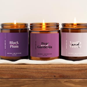 Candle Label Template: Modern Editable Jar Sticker (Canva, Digital Download)