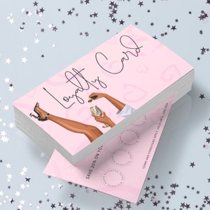 Cartão de fidelidade do cliente rosa, cartão de recompensa Canva editável, modelo Boss Babe, cartões de desconto para pequenas empresas, cartão de fidelidade do cliente pré-fabricado