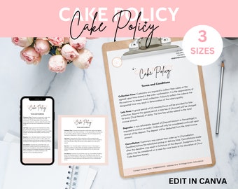 Editable Cake Contract Template: Bakery Business Terms (Canva)