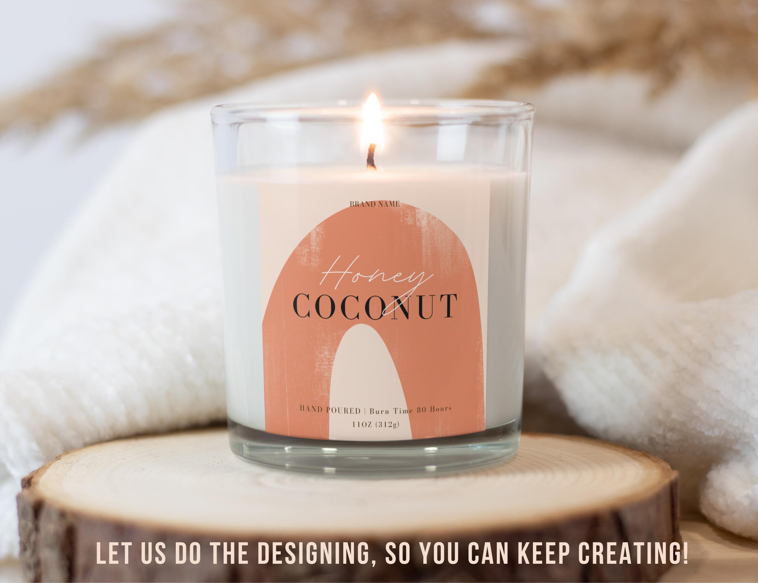 Printable Candle Label Template Canva, Boho Candle Label Design ...