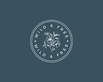 Hand-Drawn Floral Logo Template: Editable Organic Branding (Canva)
