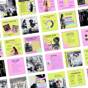 Fitness Instagram Template Pack: Canva Gym & Personal Trainer Posts (PDF)