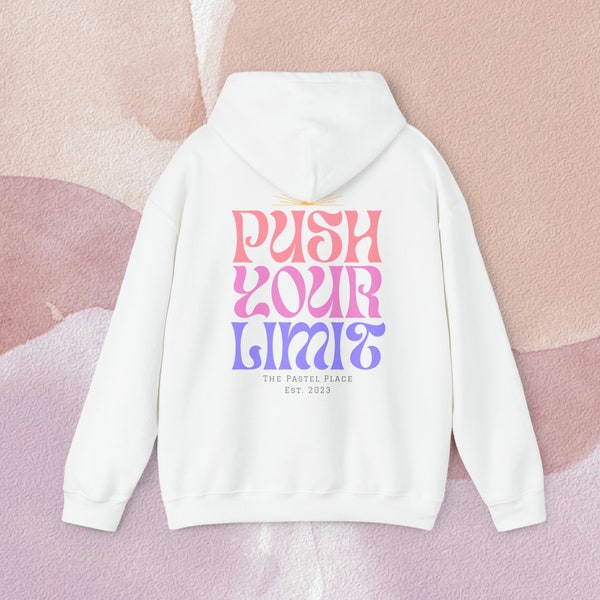 Playful Retro Vibes Hooded Sweatshirt - Push Your Limit with Smiley Trio