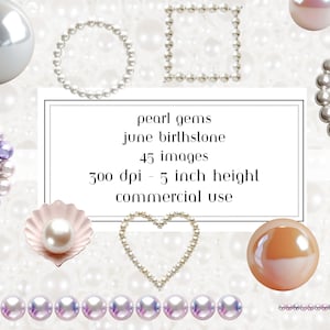 Pearl Gems Clipart, Pearl Birthstone Clipart, 3D Render parels, Pearl Gem Graphics commercieel gebruik, Pretty Pearl, Pearl Clipart, Pearl Frames