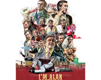 I'm Alan Partridge, the best of Alan, Poster Print, Digital Illustration British wall art wall art prints, tv art Funny gift for him or her