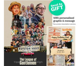 The LEAGUE OF GENTLEMEN Poster Print, tv art Funny gift for him or her, fathers day gift, birthday gift, quirky gift idea, grandad birthday