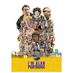 I'm Alan Partridge Serie 1-2 Poster Druck, Digitale Illustration Britische Wandkunst art prints, wall art prints, Kunst lustig Geschenk für Sie oder Ihn Bild 1