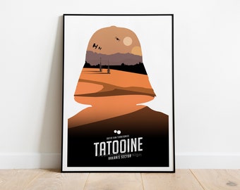 Darth Vader poster Tatooine Star Wars poster print, Star Wars wall art, Star Wars wall decor, travel poster, mens gift, science fiction gift