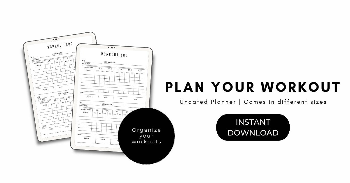 Exercise Planner, Daily Workout Planner Printable, Resistance Training