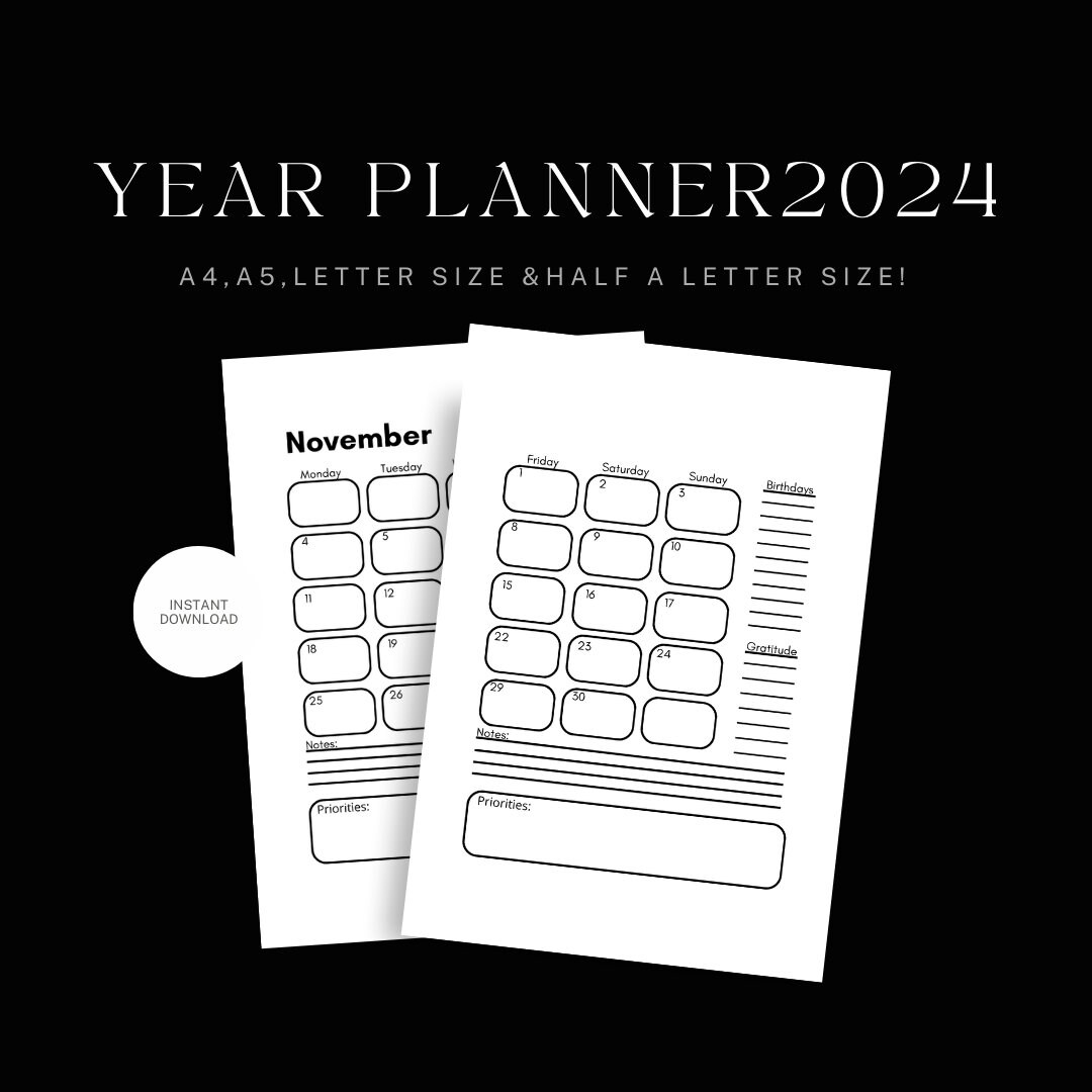 printable-monthly-planner-on-two-pages-year-planner-2024-etsy