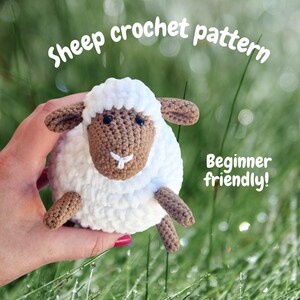 Häkelanleitung Schaf Ostern Plüschtiere Tiere Amigurumi einfach PDF Englisch Spielzeug Anfänger freundlich klobig Ewe