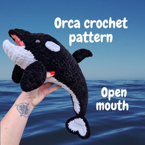 Orca crochet pattern for fish lovers, beginner friendly English totorial killer whale PDF, ocean life