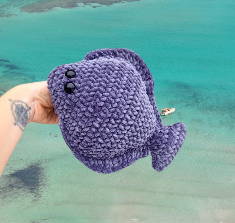 Flat Fish Flounder Halibut Crochet Pattern, Amigurumi Tutorial for ...