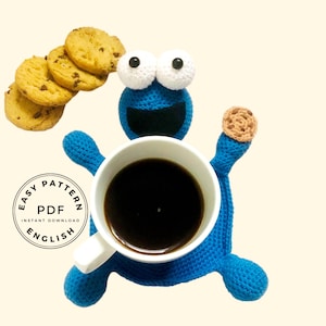 cookie monster crochet coaster pattern easy amigurumi english PDF