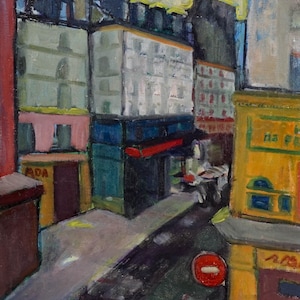 Escena callejera modernista parisina