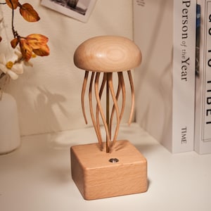 Handmade Wooden Jellyfish Automaton | Hand Carved Jellyfish Automata | Kinetic Sculpture | Home Decor
