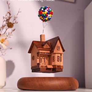 Wooden Floating House Automaton | Magnetic Levitating Up House with Balloons