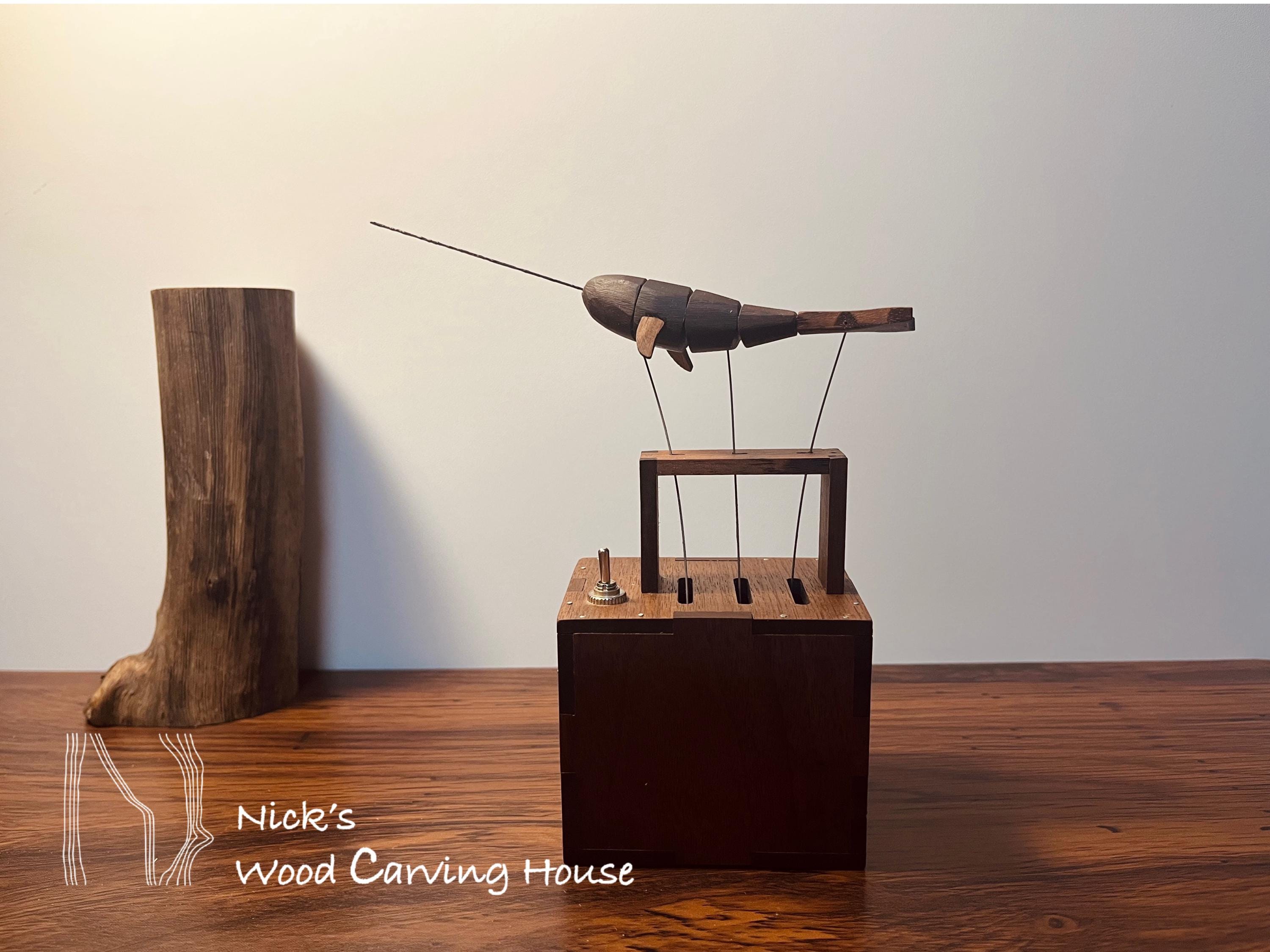 木製のクジラのオートマタ | 手作りのイッカクのオルゴール | 手作りの