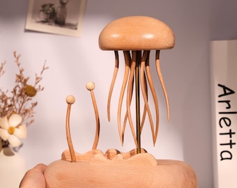 木製のクジラのオートマタ | 手作りのイッカクのオルゴール | 手作りの