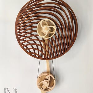 Wooden Kinetic Sculpture &#39;Flow&#39; | Mechanical Wood Art | Home Decor | Wall Decor