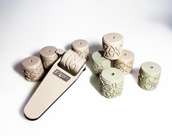 10 X 35mm Clay Roller Gift Set - Exquisite Floral And Celtic Designs Including Handle