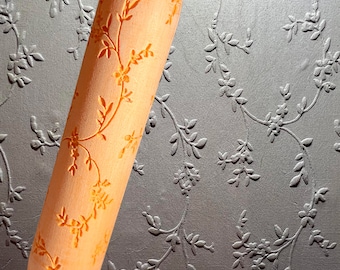 135mm FLORA Scarlet Pimpernel Clay Pottery Texture Roller - Multi Level Depth And Repeatable Pattern