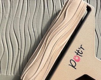 Pott'r 135mm Wavy Vertical Lines Clay Texture Roller - Seamless Pattern