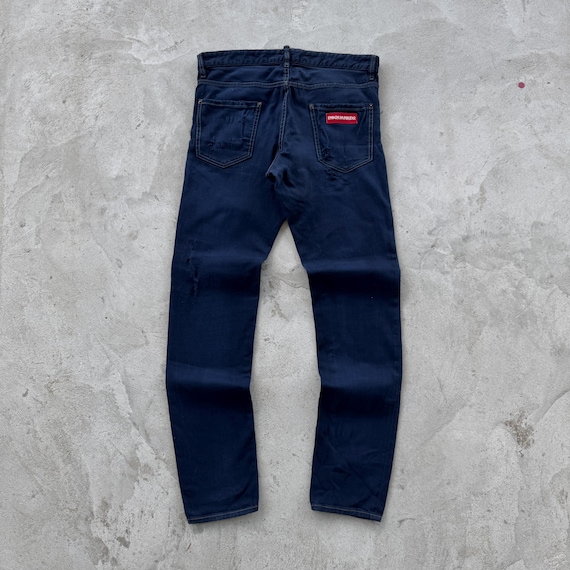 Dsquared2, Vintage 90s Dsquared 2 Skinny Distressed Denim Jeans Size 48 Navy Blue