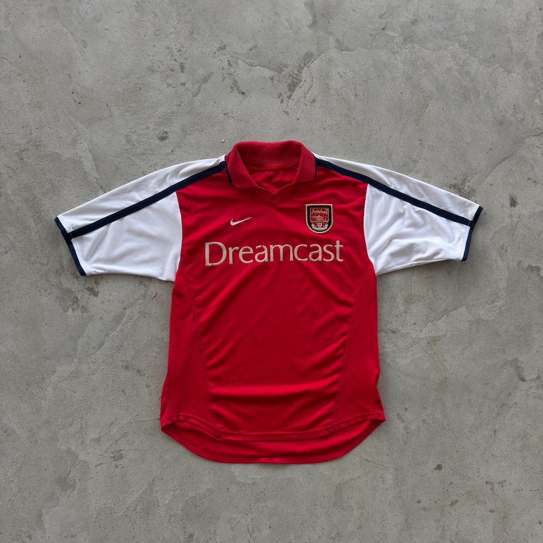 Vintage Arsenal Dreamcast Nike Football Shirt Red White Home