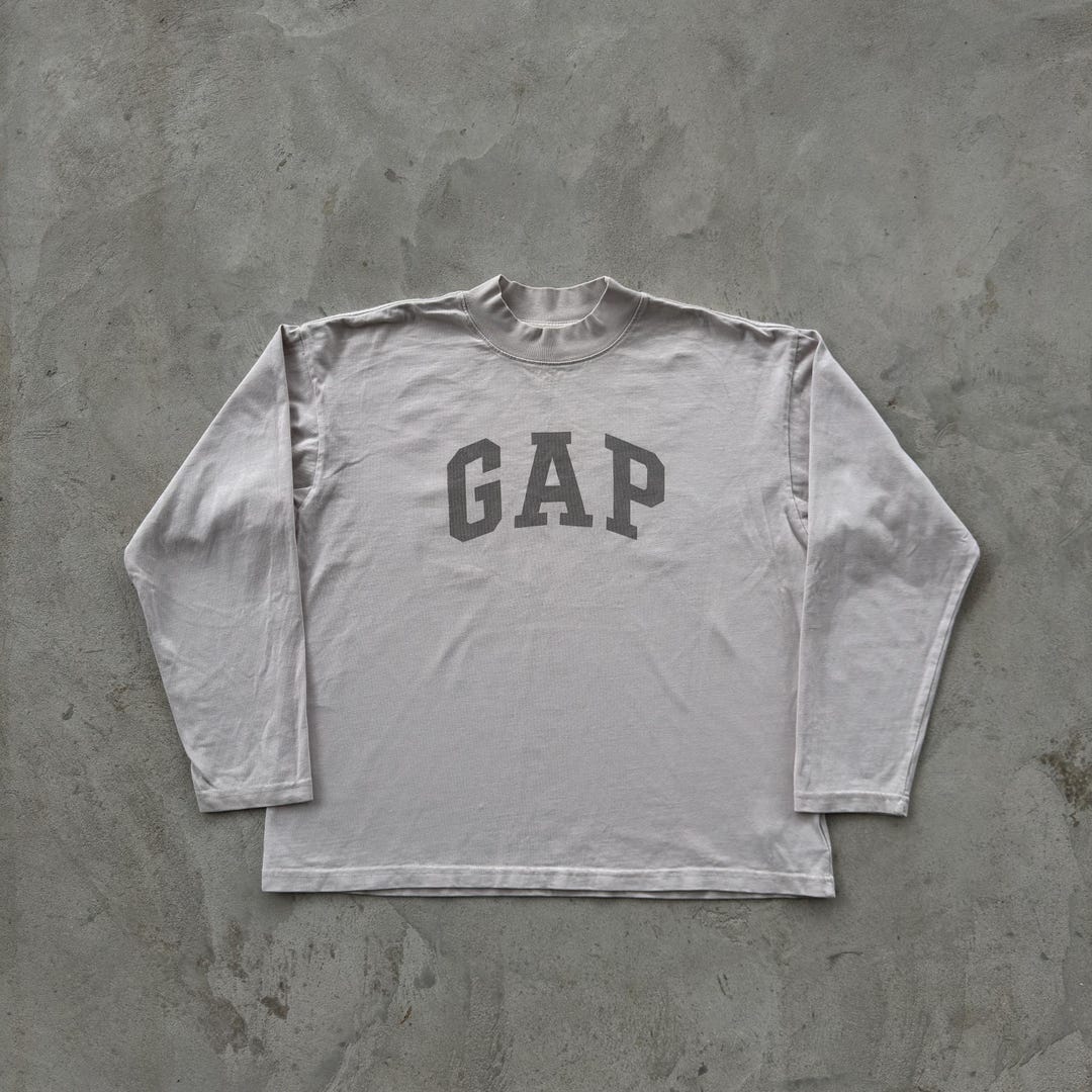 Yeezy Gap Balenciaga Dove Long Sleeve Shirt Size L Washed Grey