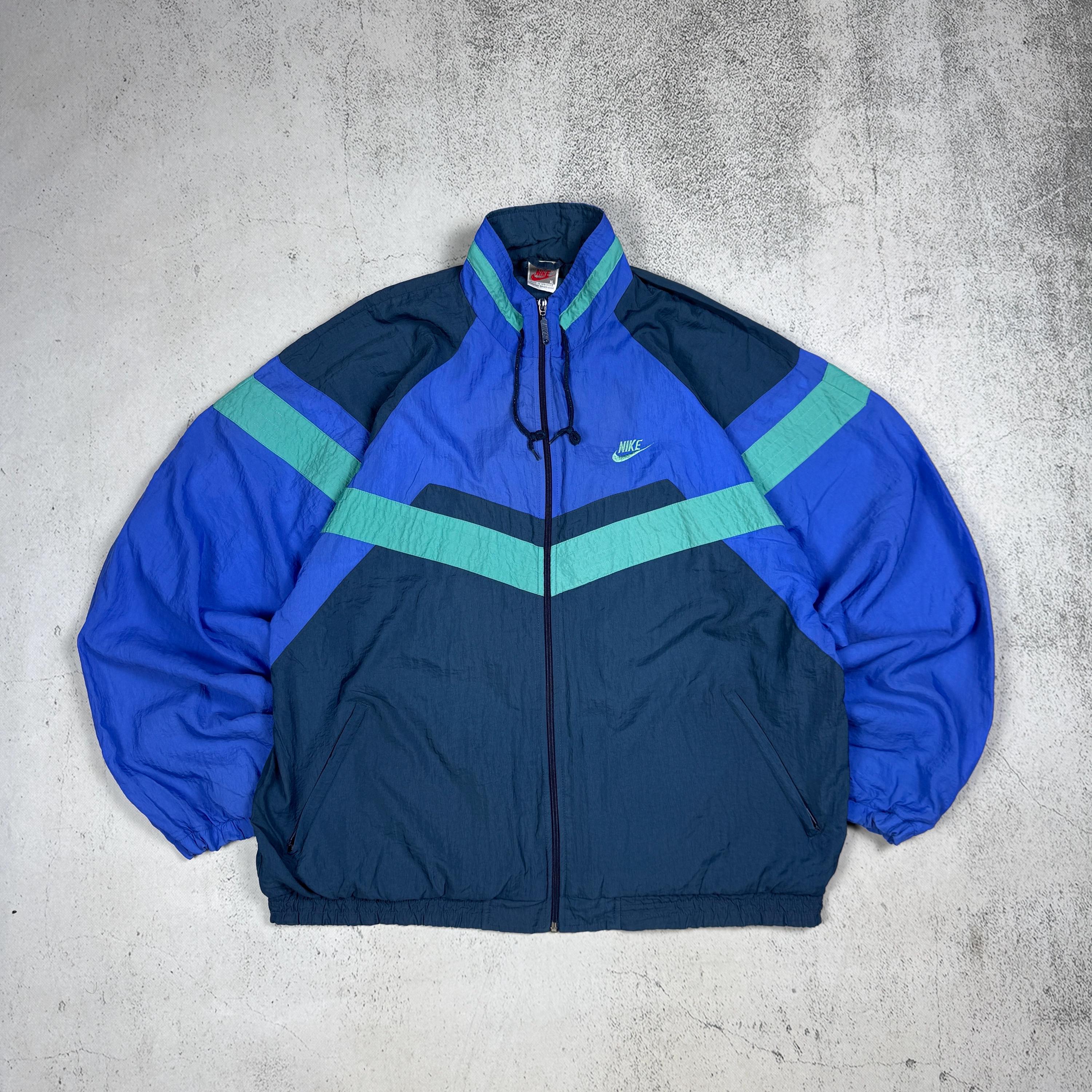 Vintage 90s Nike Track Nylon Jacket Baggy Size XL Blue - Etsy