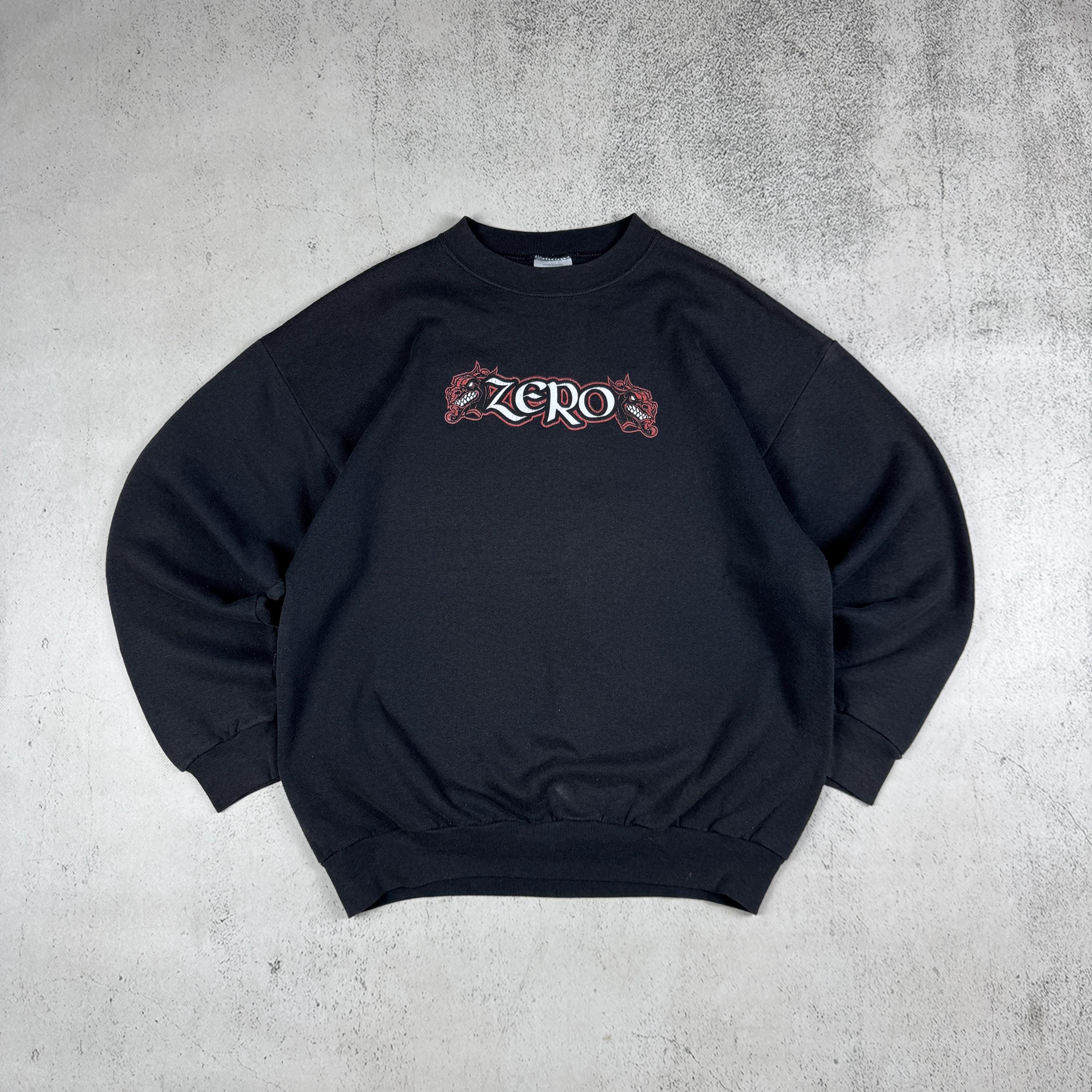 Vintage 90s Zero Skateboarding Turtex Baggy Crewneck Sweatshirt 
