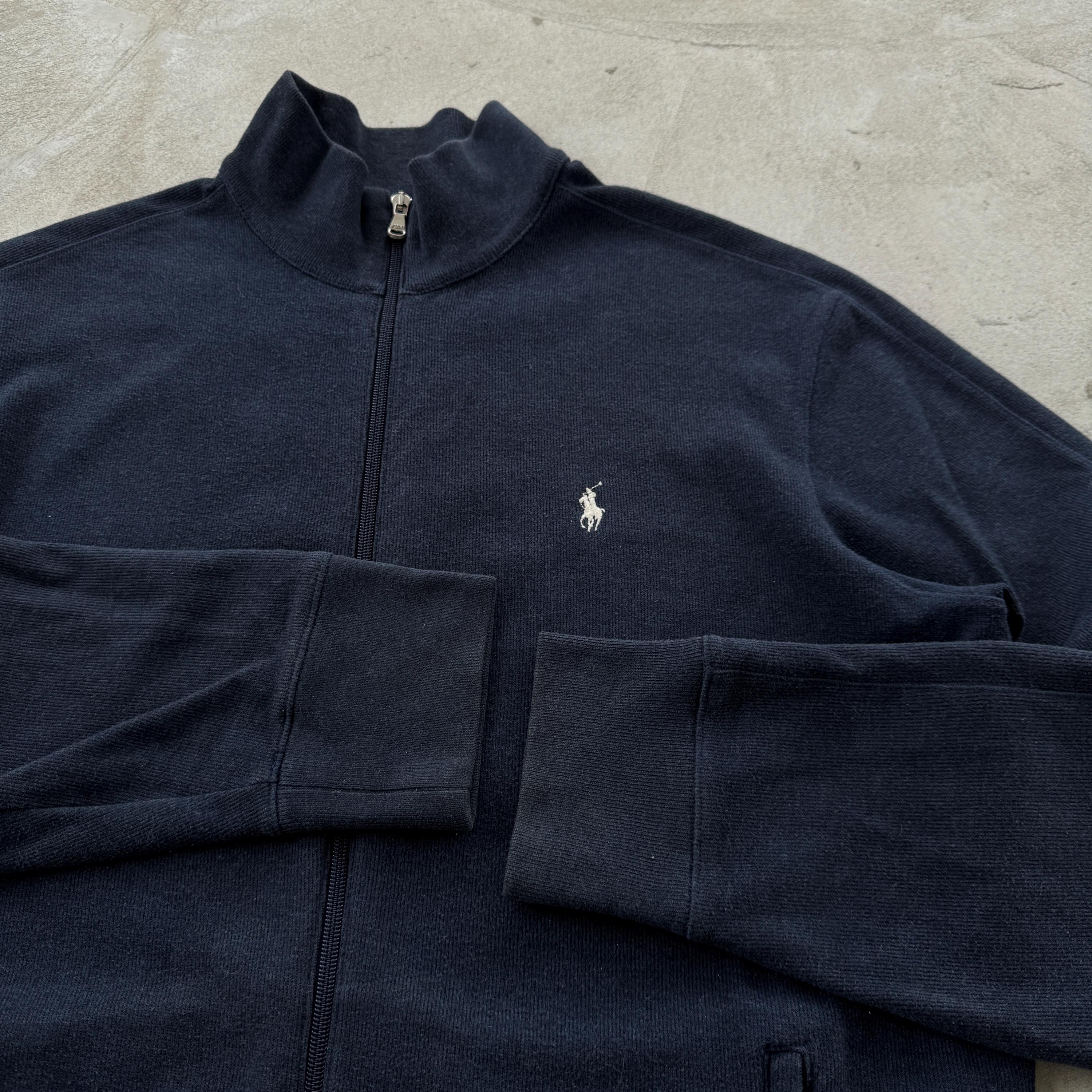 Vintage 90s Polo Ralph Lauren Full Zip Cotton Jacket Size L Navy