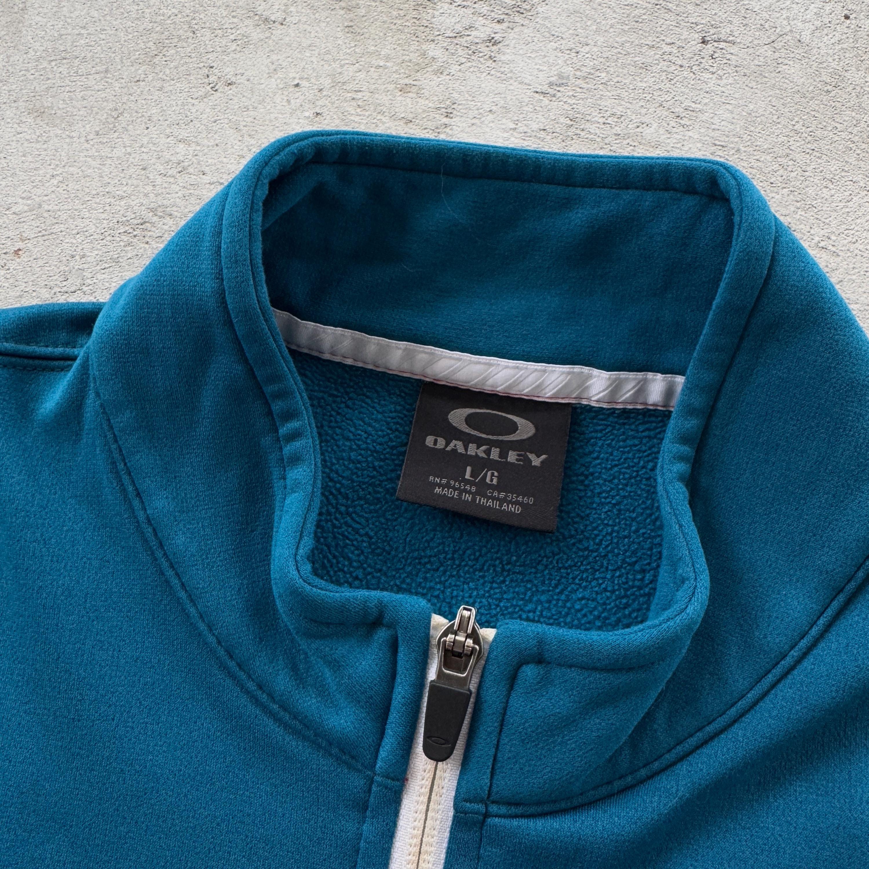 Vintage 90s Oakley 1/4 Zip Sweatshirt Embroidered Logo Size