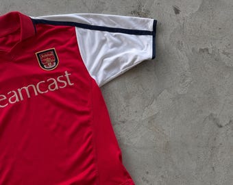 Vintage Arsenal Dreamcast Nike Football Shirt Red White Home