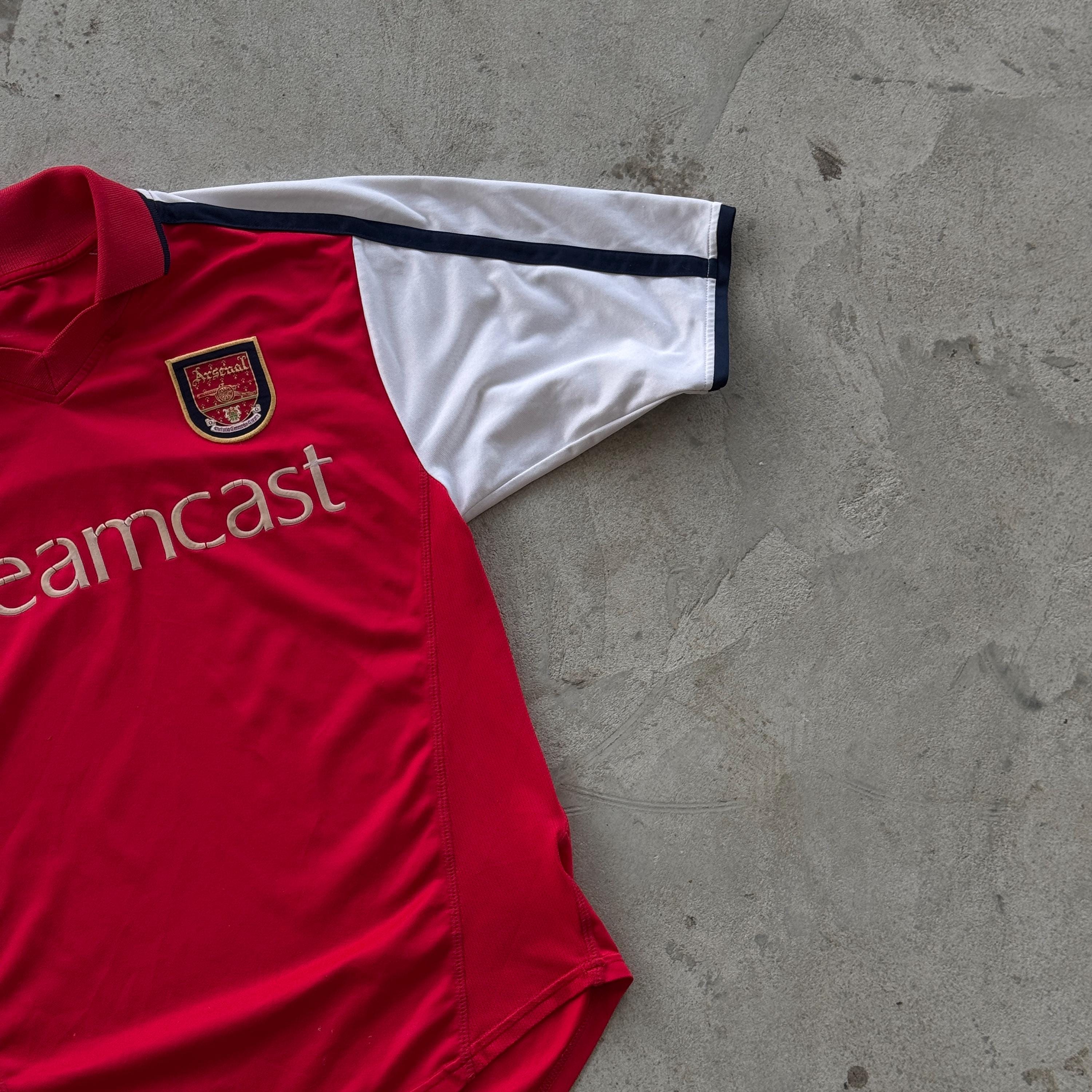 Vintage Arsenal Dreamcast Nike Football Shirt Red White Home