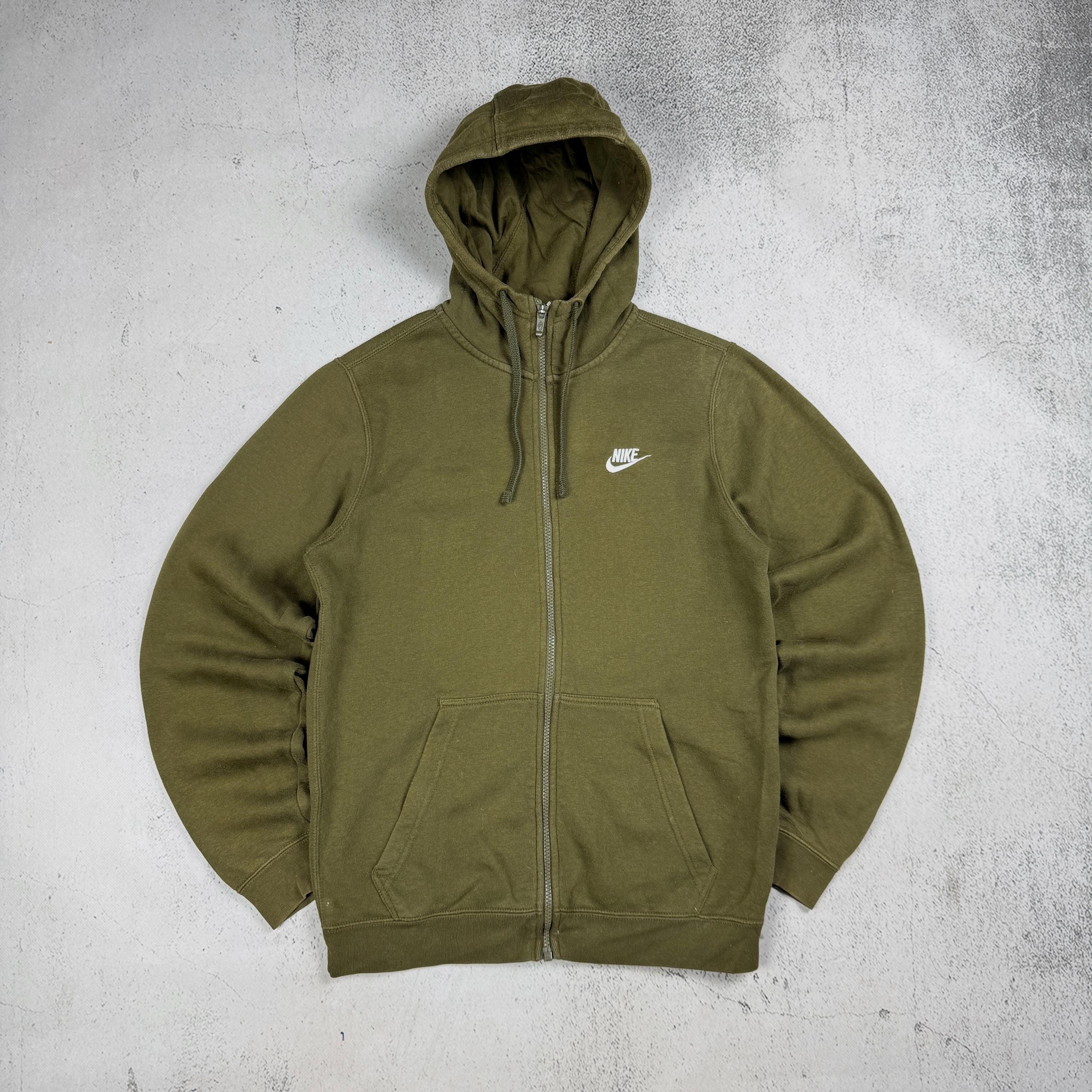 olive green nike zip up