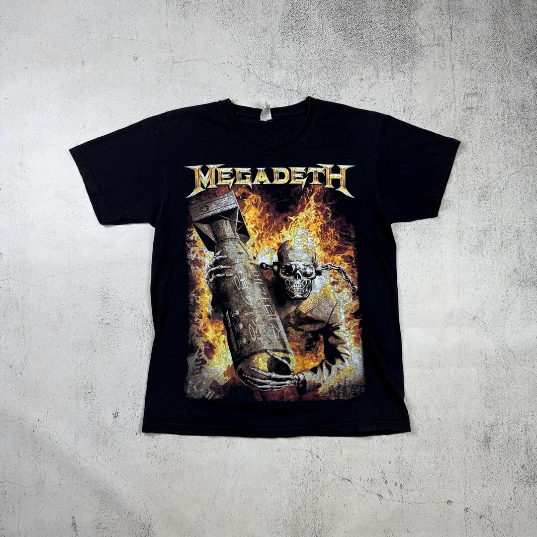 Vintage 90s Megadeth Graphic Logo Tee Shirt Size M Black - Etsy