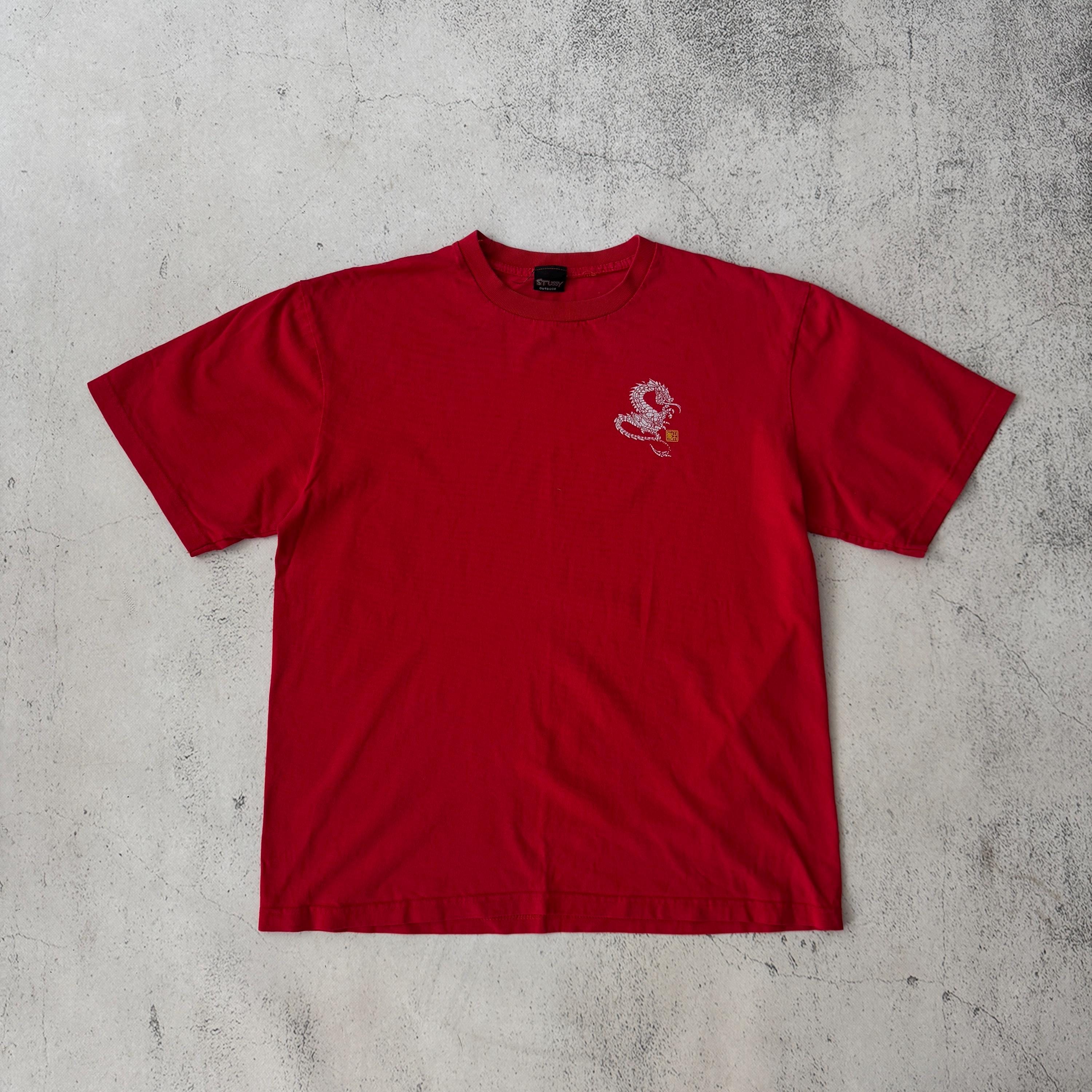 Vintage 90s Stussy Dragon Logo Graphic Size M Red - Etsy