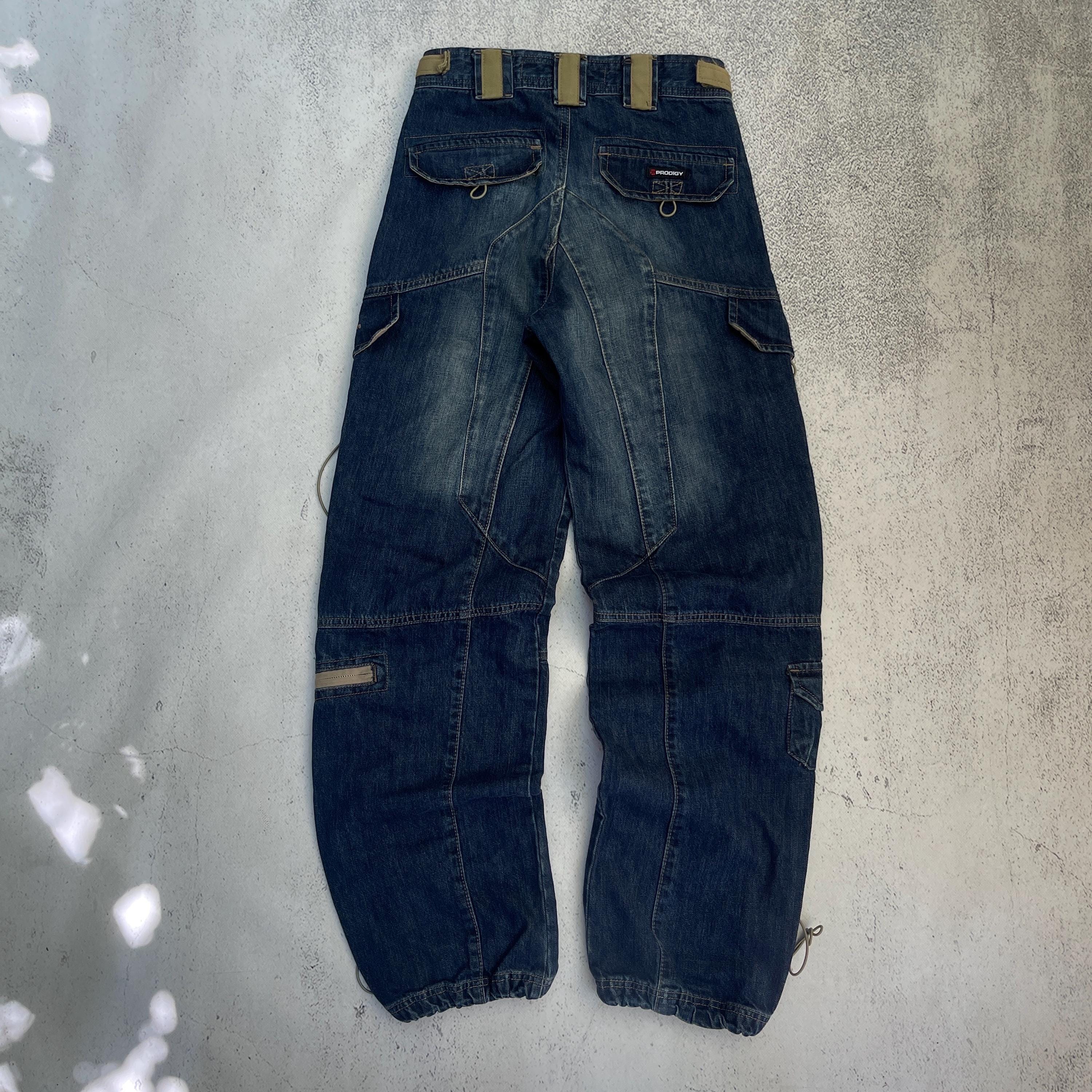 80s-90s UNKNOWN　Multi Pocket Tactical JK Vintage 90s Prodigy Avantgarde Multipocket Cargo Jeans 28x34