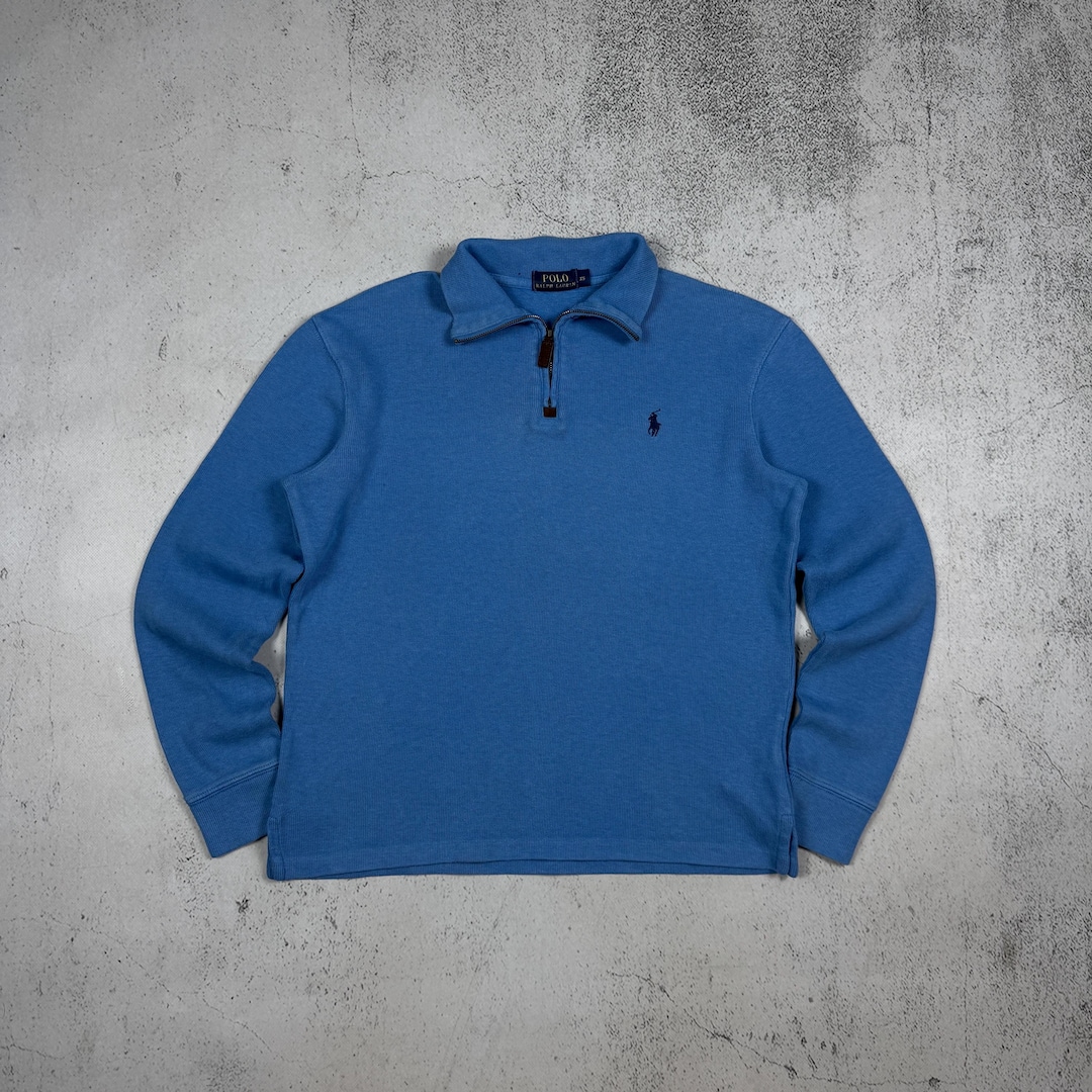 Vintage 90s Polo Ralph Lauren 1/4 Zip Sweatshirt Size XS Blue - Etsy