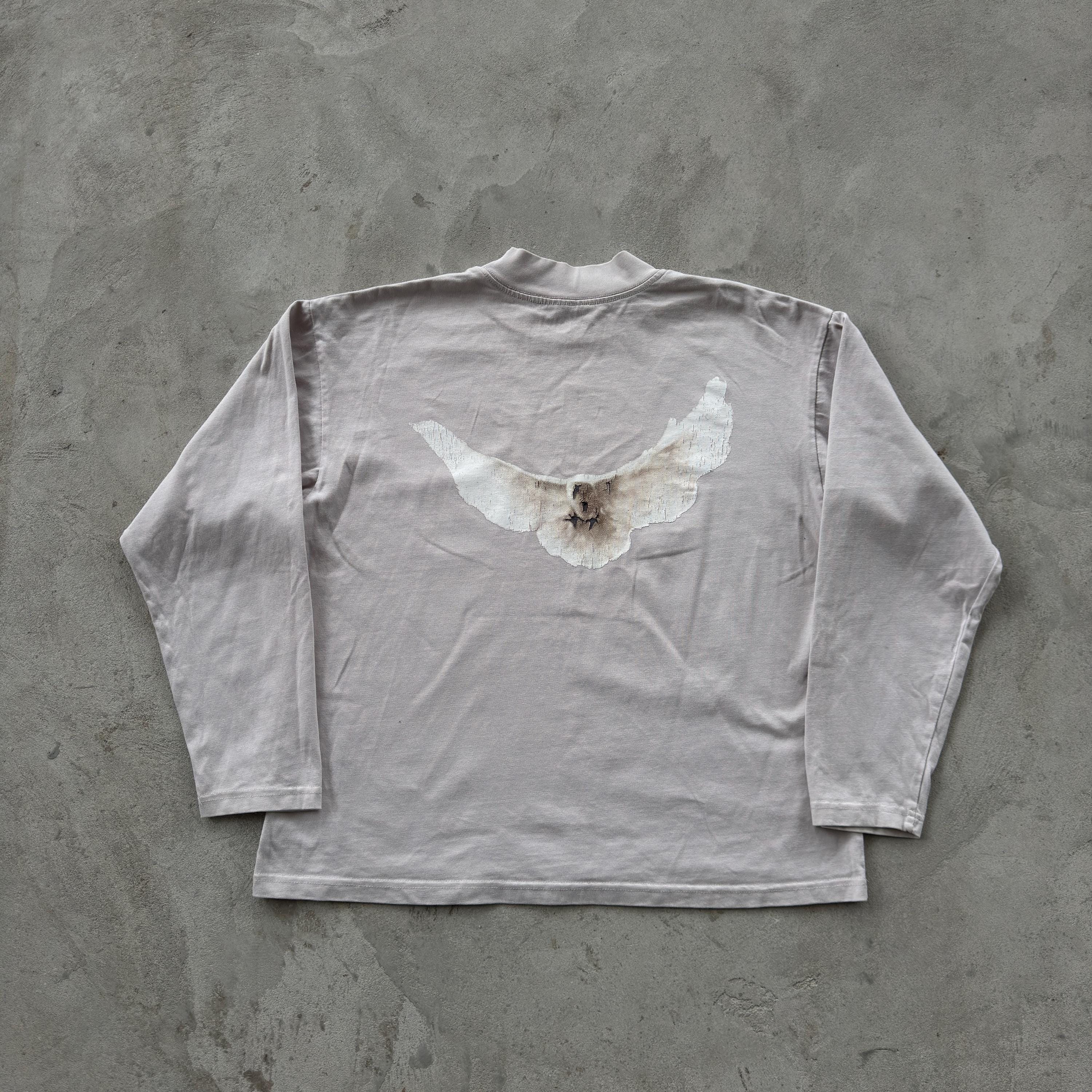 Yeezy Gap Balenciaga Dove Long Sleeve Shirt Size L Washed Grey