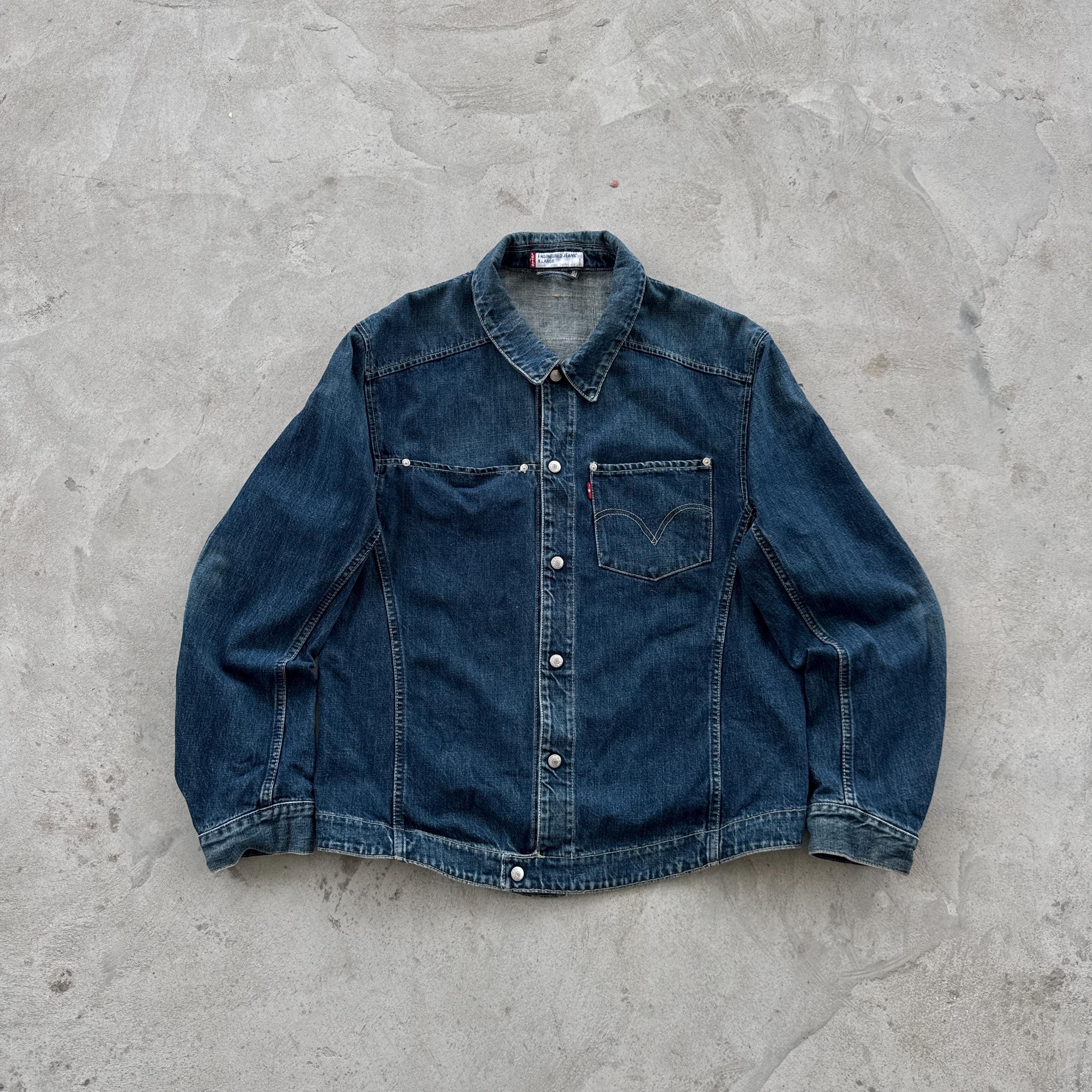 Vintage Levi's Engineered Jeans Denim Trucker Jacket XL Blue - Etsy