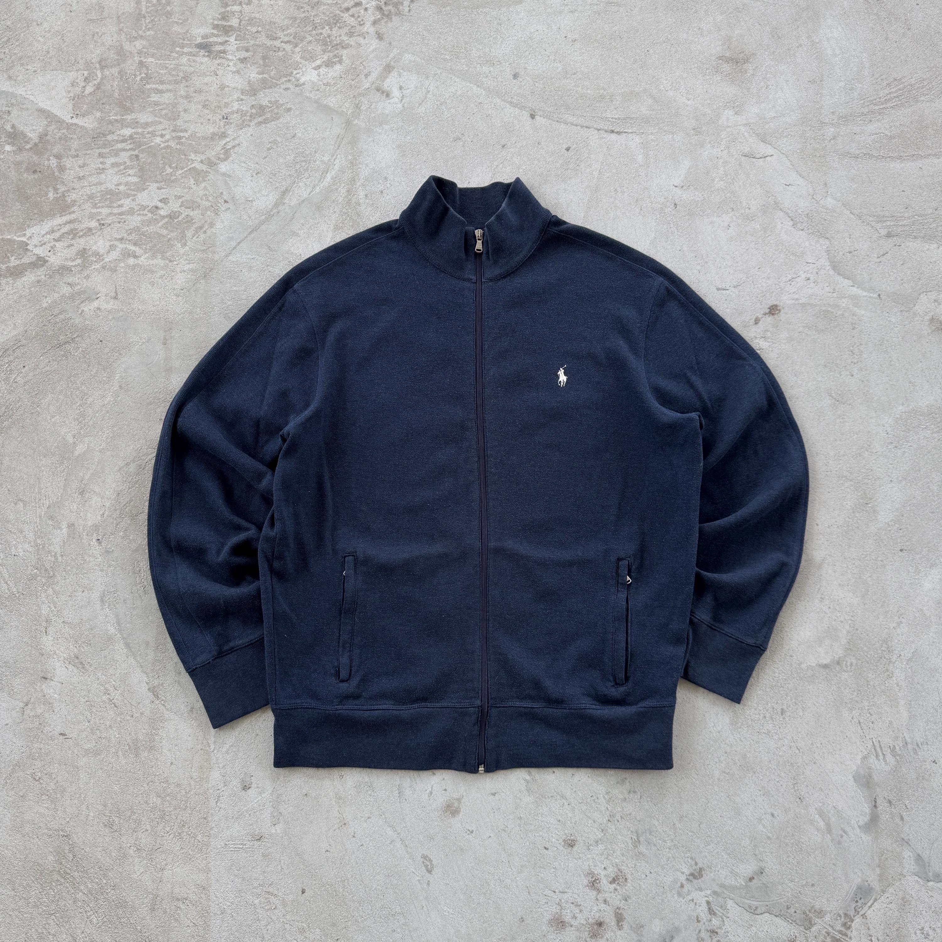 Vintage 90s Polo Ralph Lauren Full Zip Cotton Jacket Size L Navy