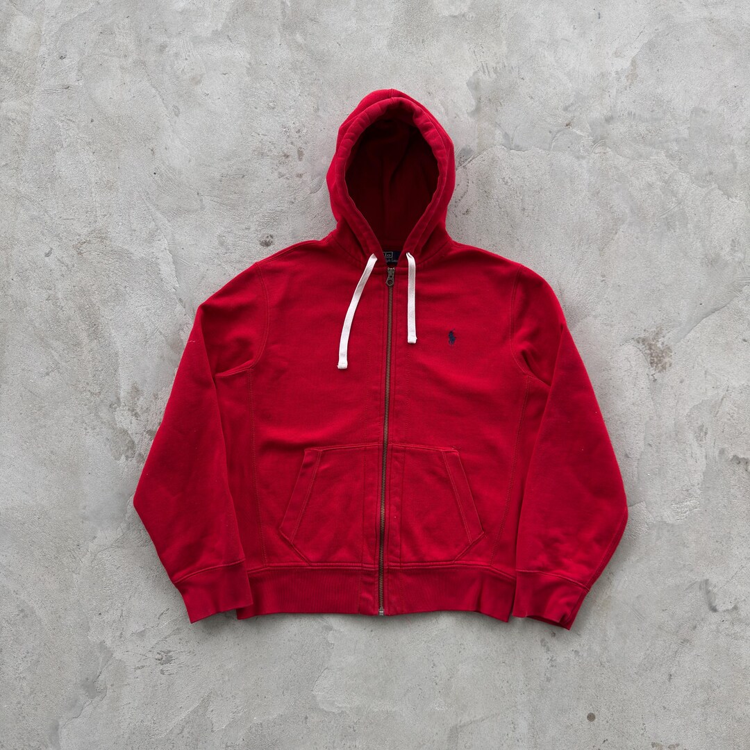 c*r様 90s Polo by Ralph Lauren zip hoodie Vintage 90s Polo Ralph Lauren Full Zip Hoodie Size M Red - Etsy UK