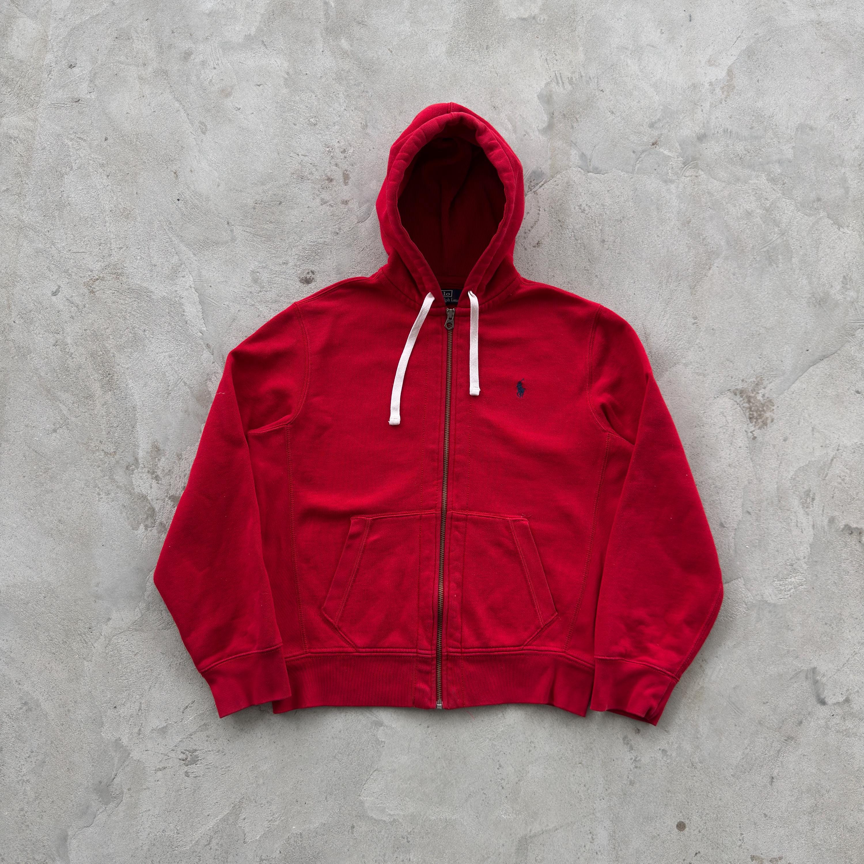 Vintage 90s Polo Ralph Lauren Full Zip Hoodie Size M Red - Etsy