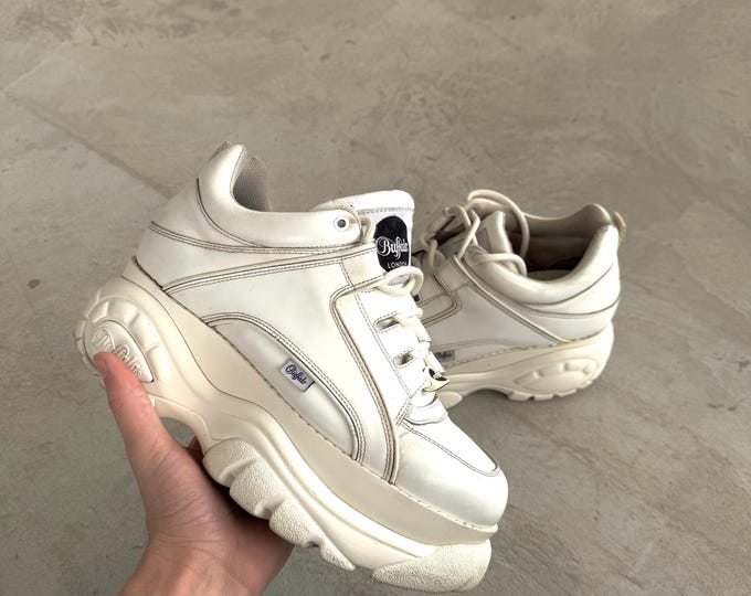 Vintage 90s Buffalo Platform Sneakers White Size 44