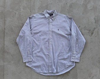 Vintage Ralph Lauren Blake Light Blue Linen Oxford Shirt Medium - Etsy