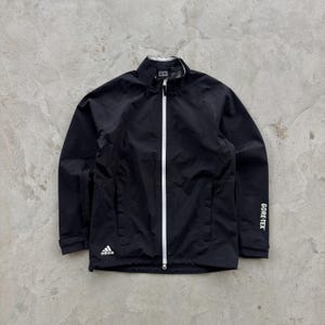 Adidas Gore-Tex Jacket Black Full Zip Rain Coat Windbreaker Waterproof Sportswear Technical Gorpcore Mens Outerwear Activewear Sailing Top