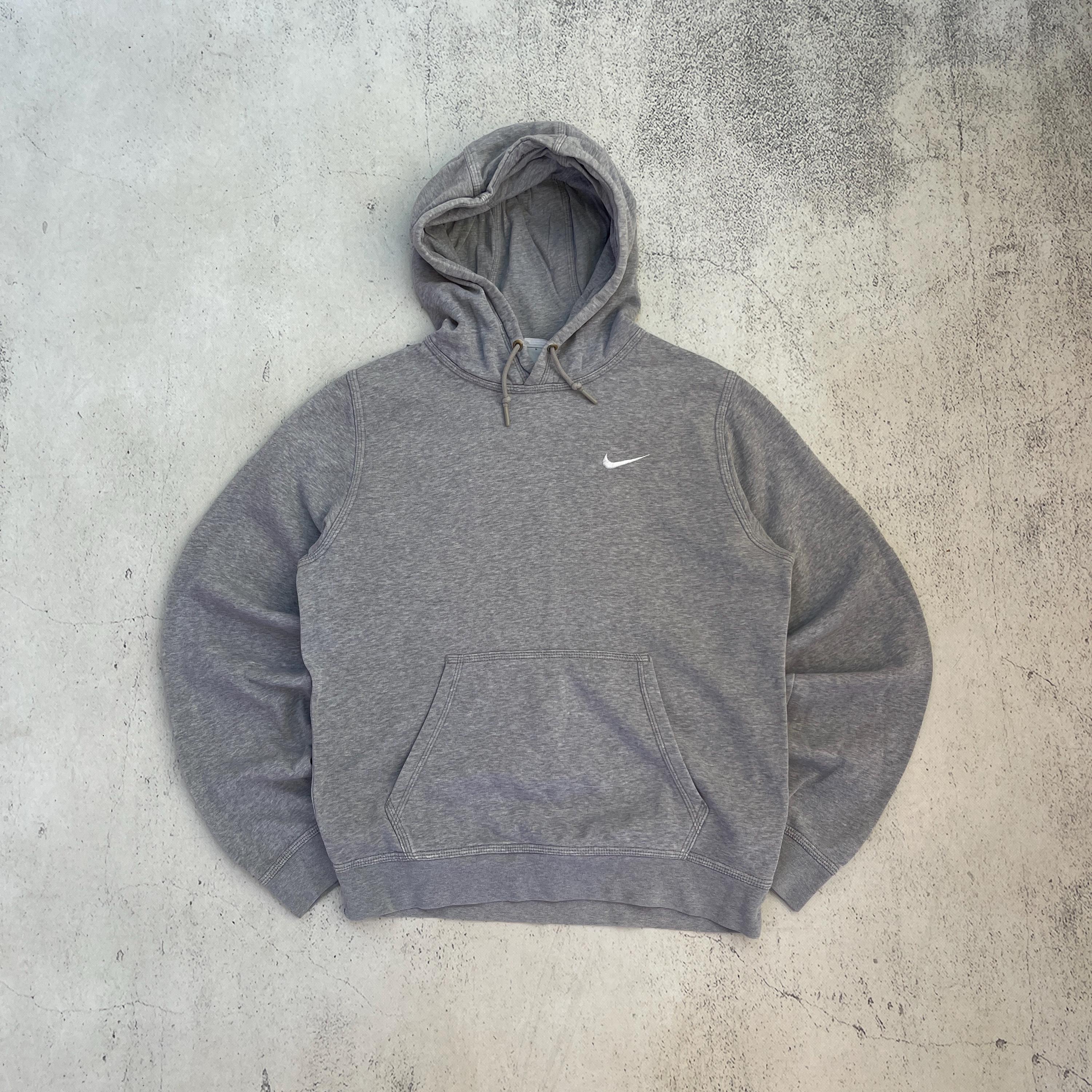 Vintage 90s Nike Small Swoosh Hooded Sweatshirt Size S Gray - Etsy 